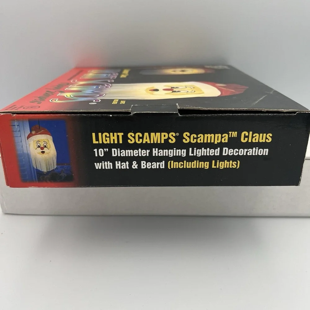 Light Scamps Outdoor Christmas Scampa Claus Hanging Lights Vintage New‎ In Box